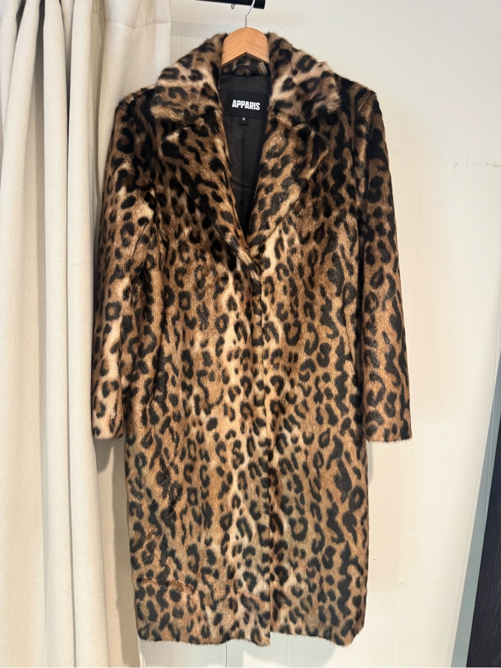 Designer Apparis Leopard Faux Fur Coat — Worn Once